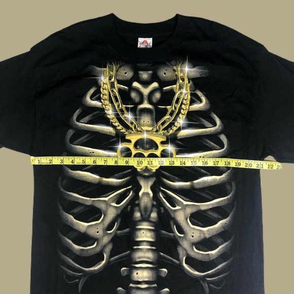 90s Vintage T Shirt Mens L Black Brass Knuckles - Picture 5 of 6